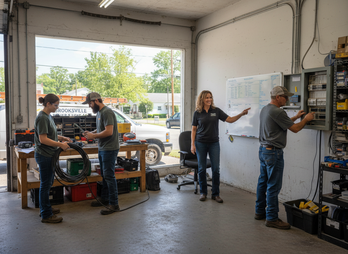 The Electrician Brooksville Fl team at work in Brooksville